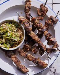 grilled steak skewers with a perfect