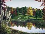 On the Green is one of four golf prints by NC artist Patricia Hobson