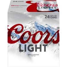 Coors Light Beer American Light Lager 24 Pack Beer 12 Fl