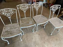 4 Real Vintage Wrought Iron Chairs Mid