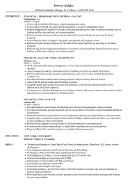 financial cost analyst resume samples