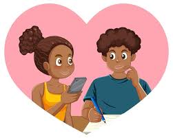 african american cartoon love couple