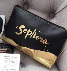 sephora gold make up cosmetic pouch bag