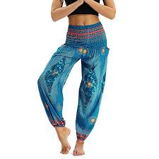 Women Floral Stretch Pockets Yoga Harem Pants
