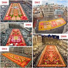 flower carpet covers the grand place in