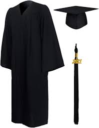 Behind photo of university graduate wears gown and black cap, ye. Graduationmall Matte Graduation Gown Cap Tassel Set 2021 For High School And Bachelor At Amazon Men S Clothing Store