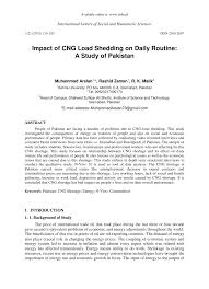pdf impact of cng load shedding on daily routine a study of pdf impact of cng load shedding on daily routine a study of