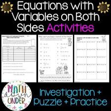 three activities for solving equations