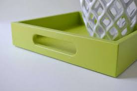 Fresh Green Lacquered 14 X 18 Serving Tray