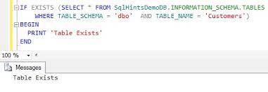 table exists in sql server