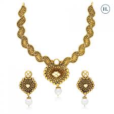pearl gold necklace set