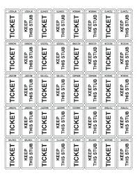 Raffle Ticket Template Free Printable Tickets With Numbers