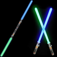 Amazon Com 2 In 1 Led Light Up Swords Set Fx Double Bladed Dual Sabers With Motion Sensitive Sound Effects 2 Pack Toys Games