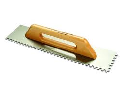 notched trowel wooden handle 120 x400