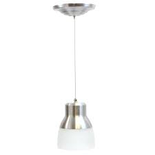 It S Exciting Lighting 24 Light Nickel 2 25 Watt Integrated Led Battery Operated Ceiling Pendant With Frosted Glass Shade Iel 5778 The Home Depot