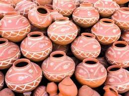 drink water from a clay pot or matka