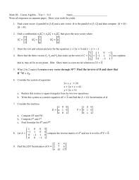 Math 2b â Linear Algebra â Test 1 â