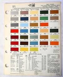 1977 ford ppg color paint chip chart