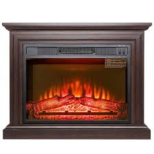 Electric Fireplace Freestanding Brown