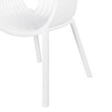 Set Of 4 Garden Chairs Plastic White