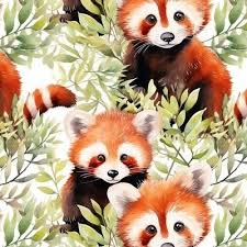 red panda fabric wallpaper and home