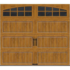 Clopay Gallery Collection 8 Ft X 7 Ft 18 4 R Value Intellicore Insulated Ultra Grain Medium Garage Door With Arch Window 111256