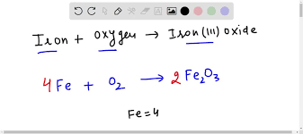 oxygen to produce iron iii oxide
