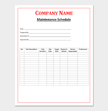 Vehicle Maintenance Schedule Template 10 For Word Excel Pdf