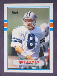 490 is worth $5.00 1989 score troy aikman card # : 1989 Topps Traded Football Troy Aikman Rc Rookie Card 70t Nm Mt Dallas Cowboys At Amazon S Sports Collectibles Store