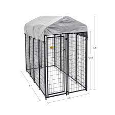 black welded wire dog kennel