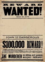 Clipart Reward Poster Vector Western Wanted Reward Poster