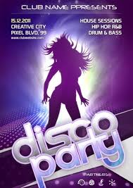 free disco party poster design mockup