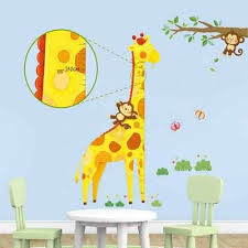 Giraffe Height Chart Wall Stickers