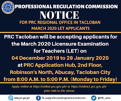 A total of 8737 elementary teachers and 12074 secondary teachers passed the licensure examination for teachers held on january 30, 2022. Notice Of Acceptance Of Applicants For The March 2020 Licensure Examination For Teachers In Tacloban City Professional Regulation Commission