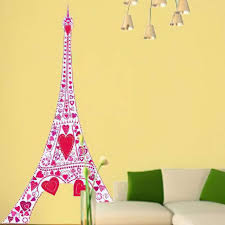 Wall Stickers Pink Tower And Hearts