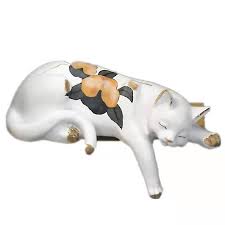 Adorable Sleeping Cat Garden Statue