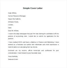 A Simple Cover Letter Simple Cover Letter Template Example Sample