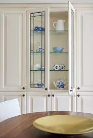 leaded glass china cabinet with glass