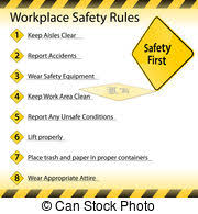 Safety First Rules For Security At Work And Safe And Healthy