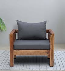 orting sheesham wood 1 seater sofa