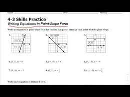 practice writing point slope form you