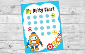 Printable Robot Potty Chart Kids Sticker Chart Instant Download Potty Training Chart Reward Chart