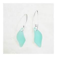 Sea Glass Earrings Marquis Splash 3