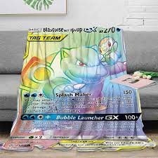 Pokemon Cards Blanket Pikachu Anime Print Fleece Bed Plaid Winter Bed  Blankets Bedspread on The Bed Kids' Bedroom Dormitory|Bedding Sets