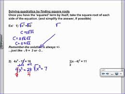 4 5 Solving Equations By Finding Square