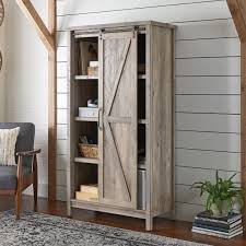 Tall Wood Storage Cabinet Rustic