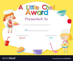 Certificate Template With Kids Cooking