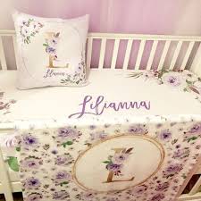 Fl Purple Nursery Baby Girl Bedding