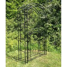 metal windsor garden arch with gate and