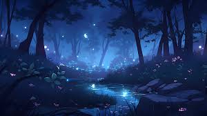 night fairycore forest desktop